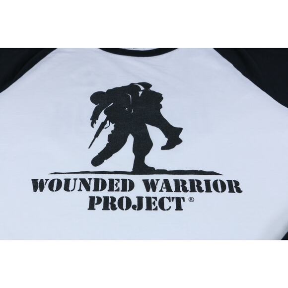 Harley-Davidson Raglan Long Sleeve Wounded Warrior Project Shirt Mens White 2XL - Picture 2 of 11